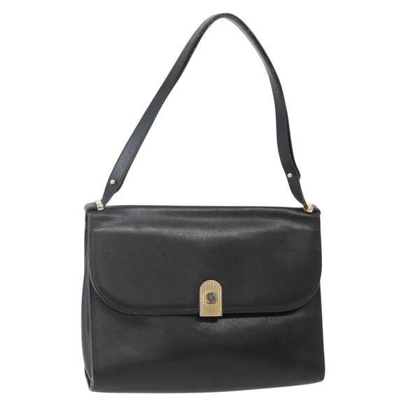 DIOR Shoulder Bag Leather Black Gold - Picture 1 of 12